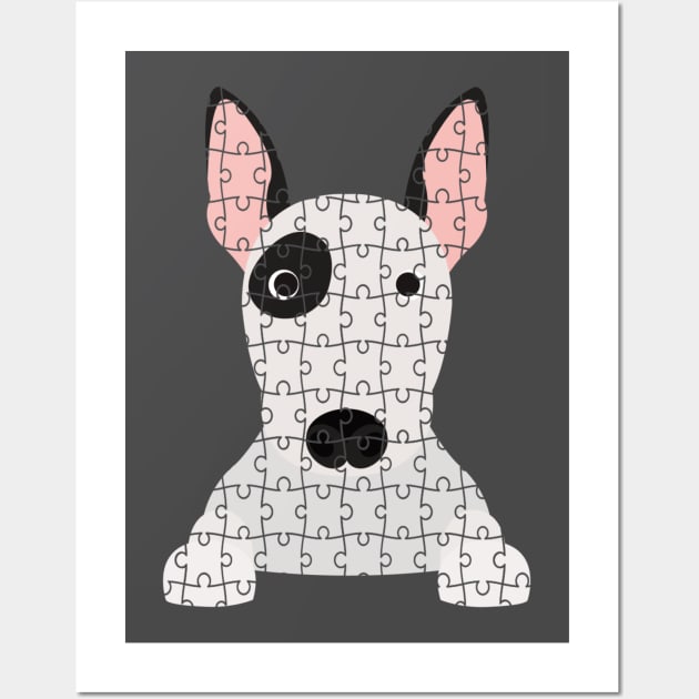 English Bull Terrier Jigsaw Puzzle Design Wall Art by DoggyStyles